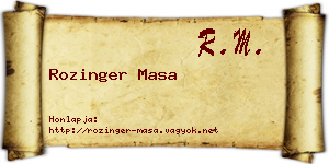 Rozinger Masa névjegykártya